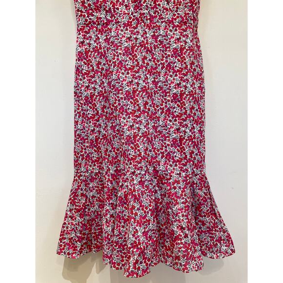 J.CREW Ruffle-Hem Midi Dress in Liberty Wiltshire Floral Size 6 NWT | Mermaid - Picture 3 of 9